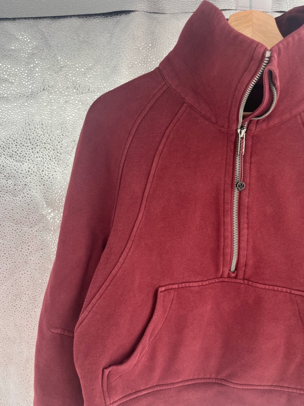 Lululemon Scuba Oversized Funnel Neck Half-Zip Sweatshirt Red Merlot Size XS/S - Picture 6 of 14